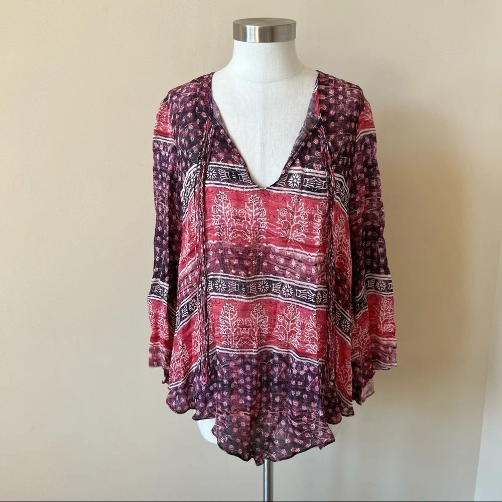 Rory Beca patterned woven top 5706